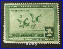 Momen Us Stamps #rw4 Duck Mint Og Nh Pse Graded Cert Vf-80 Lot #76355