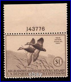 Momen Us Stamps #rw7 Plate Single Duck Mint Og Nh Pse Cert Lot #87048