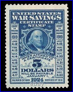Momen Us Stamps #ws4 War Savings Mint Og H Xf Lot #92921