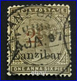 Momen Zanzibar Sg #29 Var. Used Small Z 1895-8 Used £180++ Lot #61047
